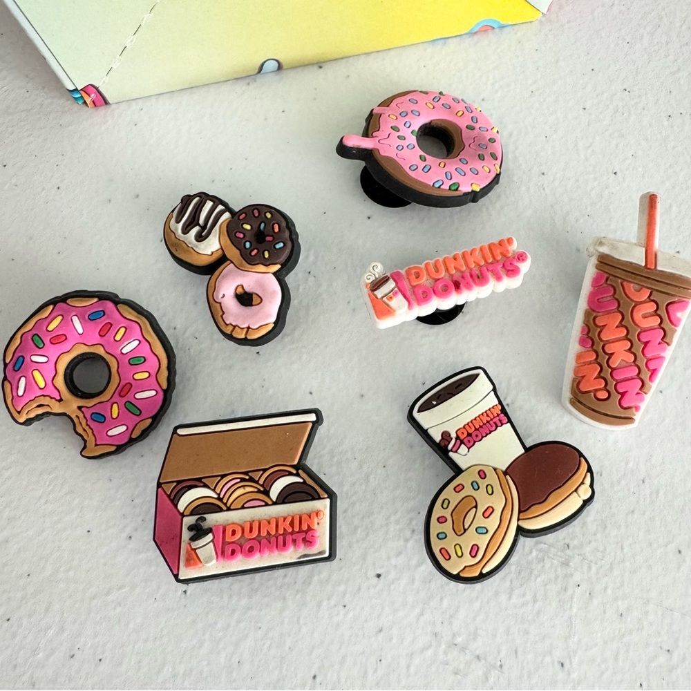 (7) Dunkin' Donuts Themed CROC CHARMS Jibbitz - Picture 3 of 4